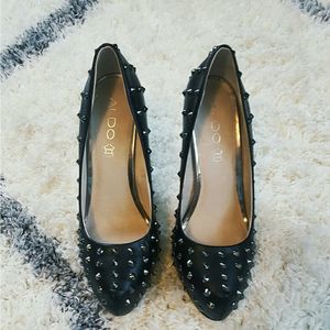 Aldo Black Spiked Stilettos